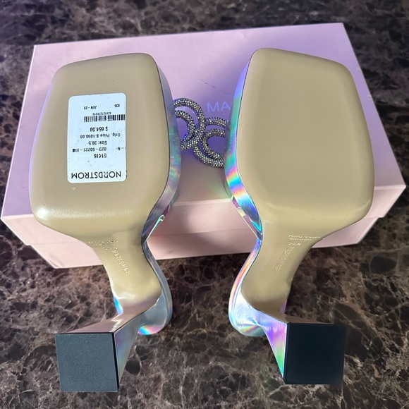 Mach & Mach Double Bow Platform Slide Sandals Iridescent - Picture 9 of 9